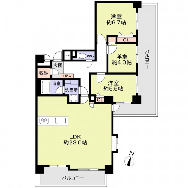 パークシティ松下東棟の間取図