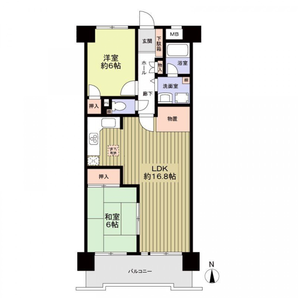 真栄マンション木場町Ａ棟の間取図