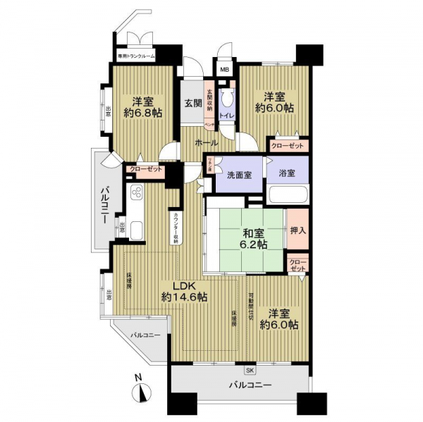 ライオンズシティ東白壁の間取図