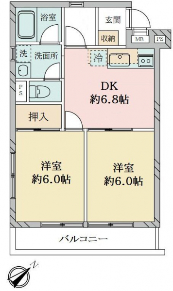 エンゼルハイム鶴見第6の間取図