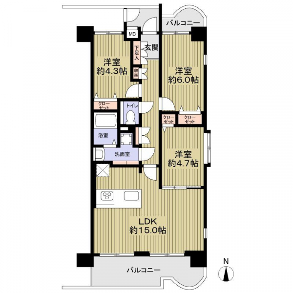 レインボー那古野の間取図