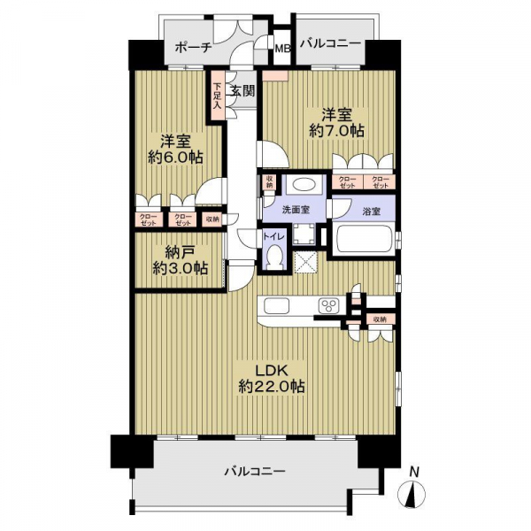 プレサンスロジェ桜山汐路の間取図