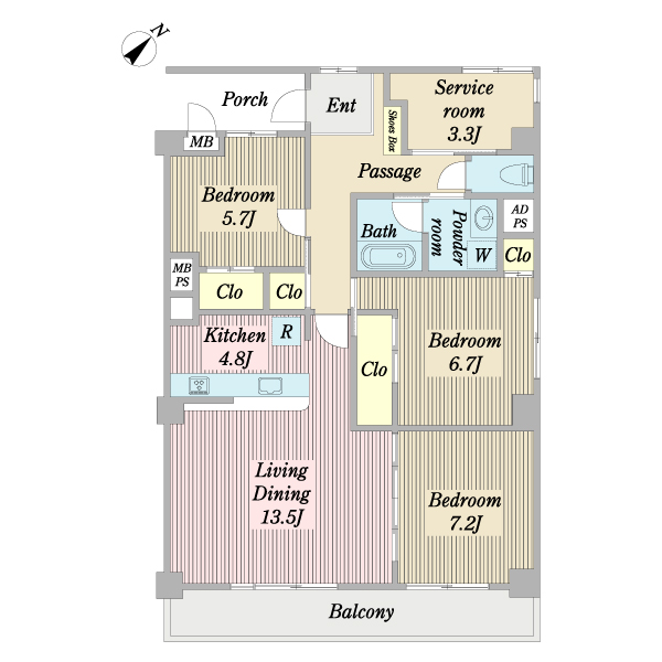 ソフトタウン行徳Ｃ棟の間取図