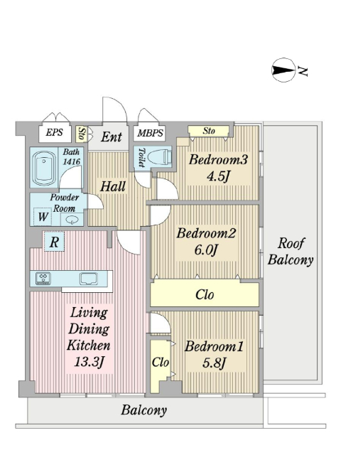 シティハイツ大山の間取図