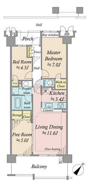 ルネプライディアの間取図