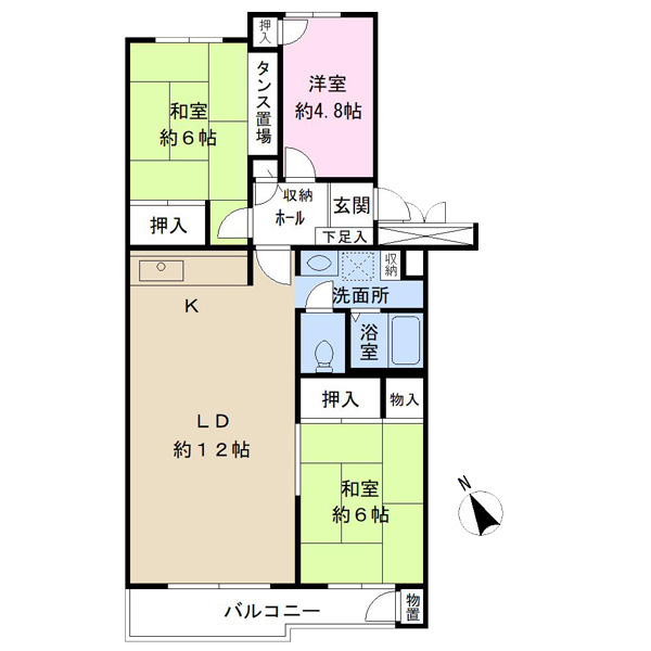 西千葉グリーンハイツ　１棟の間取図