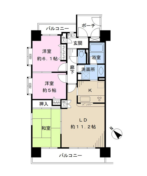 レックス稲毛の間取図