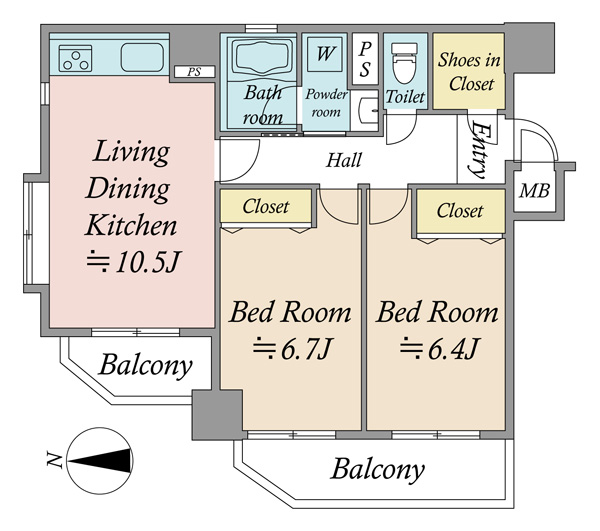 田園キャッスル町屋の間取図