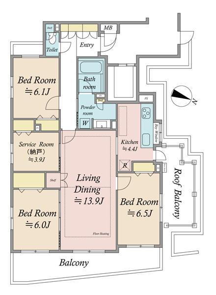 シャリエ志村三丁目の間取図
