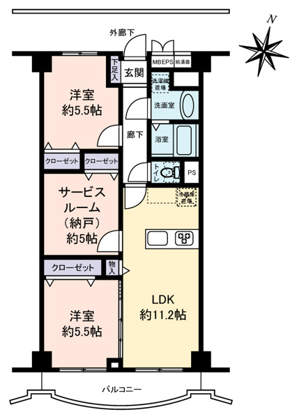 グリーンコーポ千寿の間取図