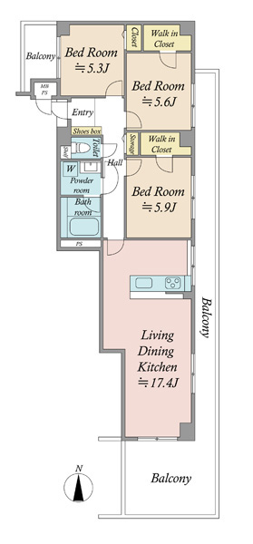 サニーウエル小杉の間取図