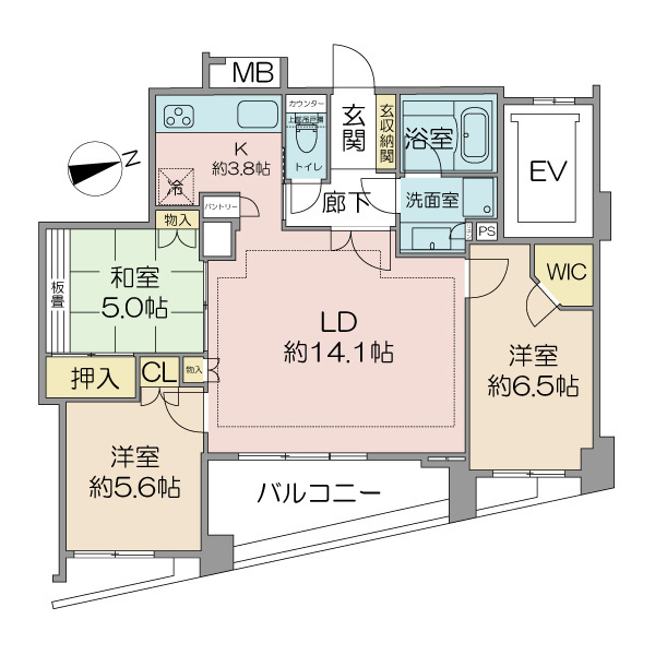 ライオンズ武蔵境レジデンスの間取図