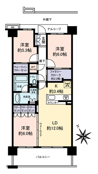 オーベルグランディオ千住大橋の間取図