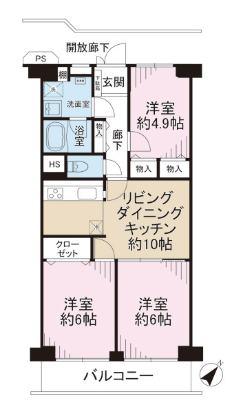 鶴見スカイハイツの間取図