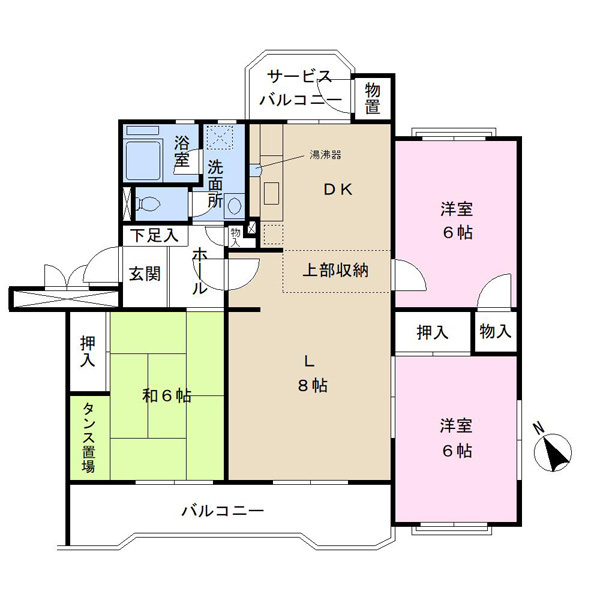 第二稲毛ハイツ　１６棟の間取図