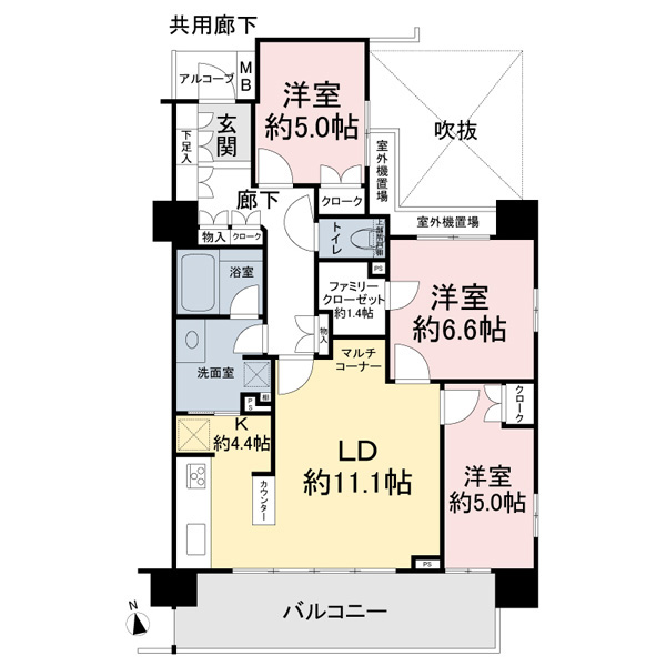 パークホームズ新松戸駅前の間取図