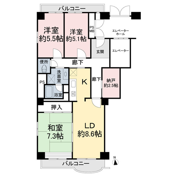 サンライトパストラル弐番街の間取図