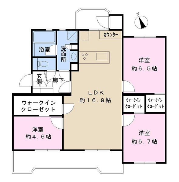 第二稲毛ハイツ　３棟の間取図