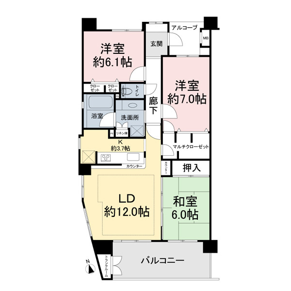 レクセルマンション原木中山の間取図