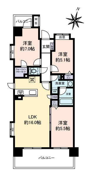 コスモ亀有シティフォルムの間取図