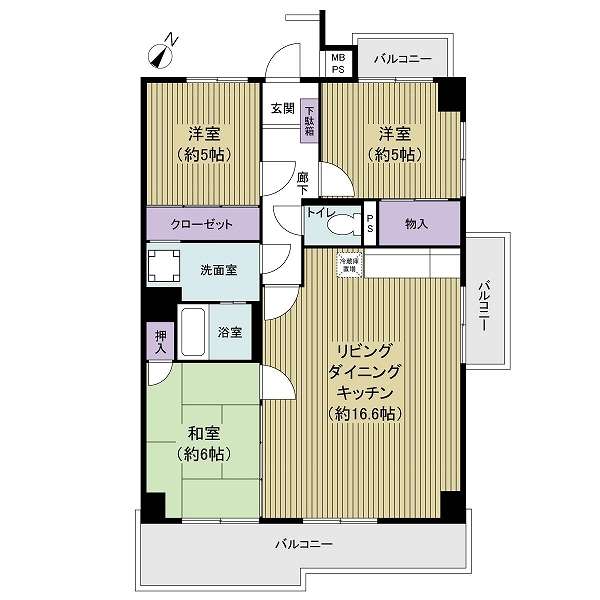 エバーライフ筑紫丘高校前の間取図