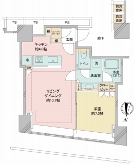 Ｂｒｉｌｌｉａ　Ｔｏｗｅｒ堂島の間取図