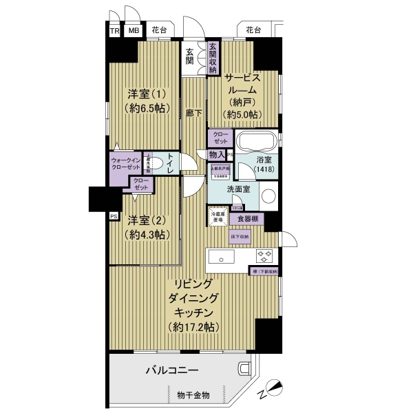 グリーンホームズ南葛西ＶＩの間取図