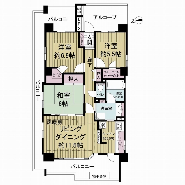 レクセルプラザ四ツ木の間取図