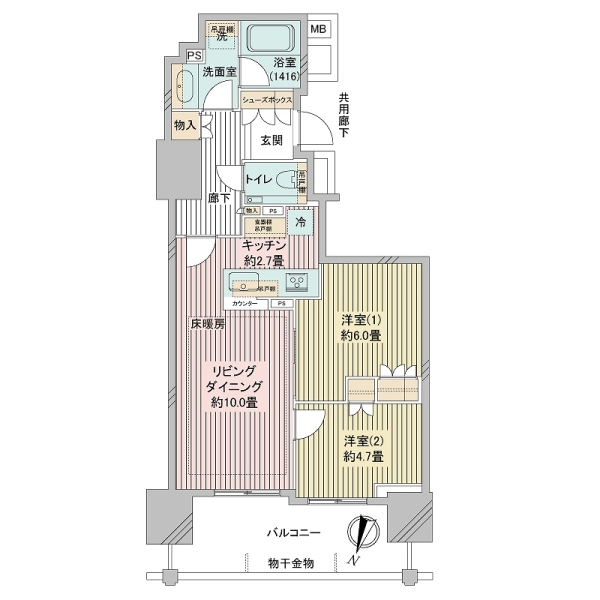 ザ・パークハウス市ヶ谷の間取図