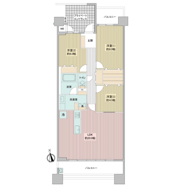 グランジオ武蔵野の間取図