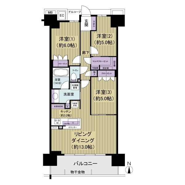 なかもずオールズ・ウィズコートの間取図