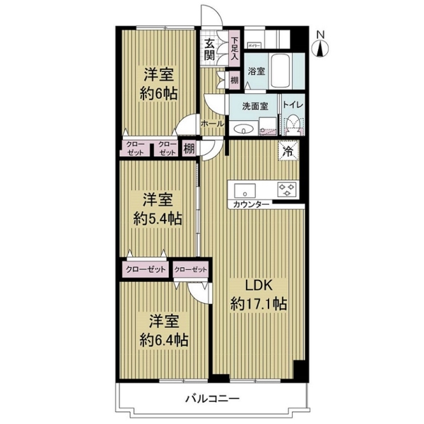 パレス松蔭の間取図