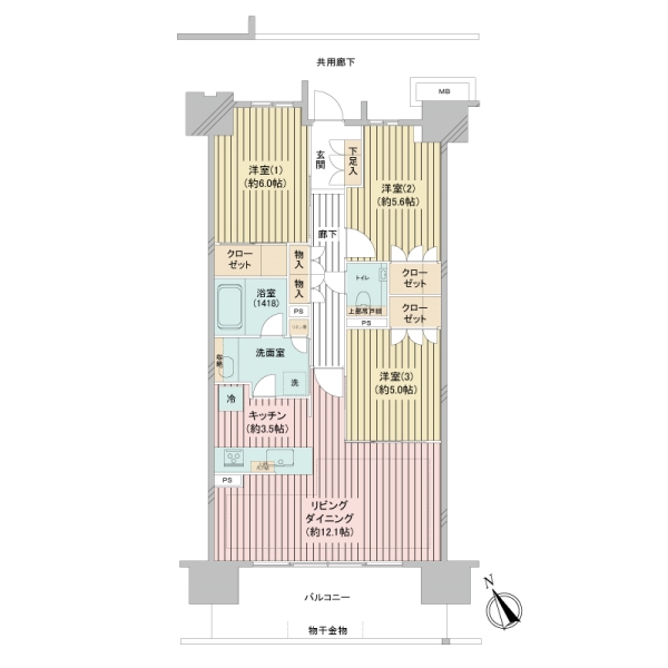 プレミスト湘南辻堂フォレストフェイスの間取図