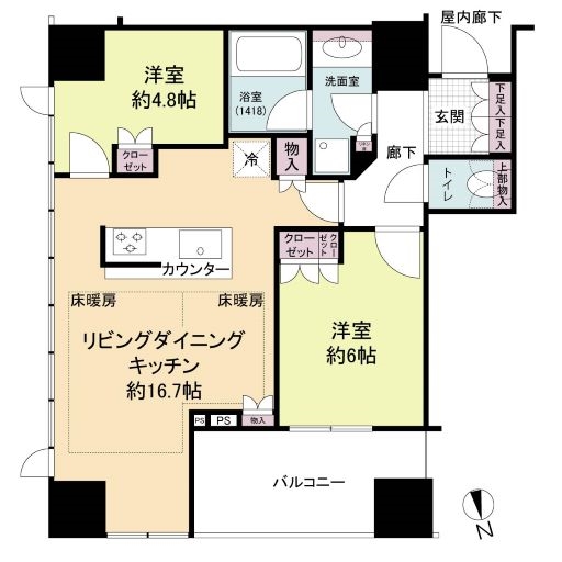 アルバックスタワー金山駅前の間取図