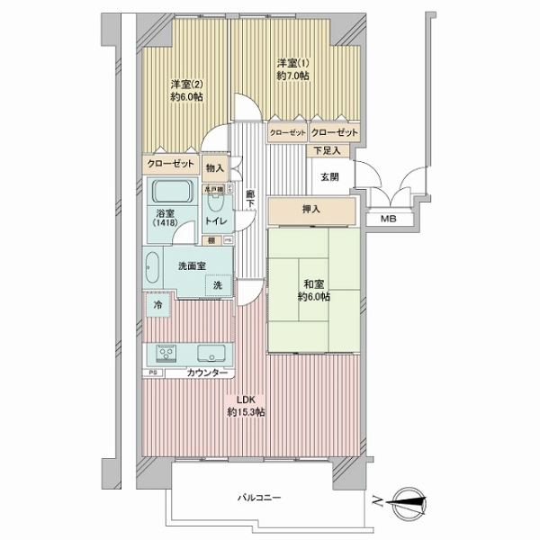 ルネ潮見の間取図
