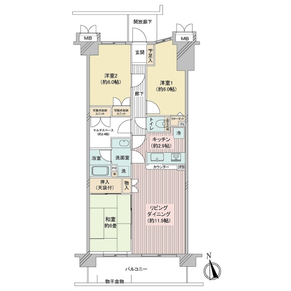 ソフィア大田萩中エスカールの間取図