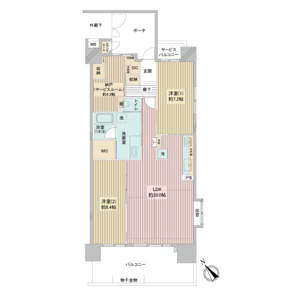 ニュートンプレイスノースコートの間取図