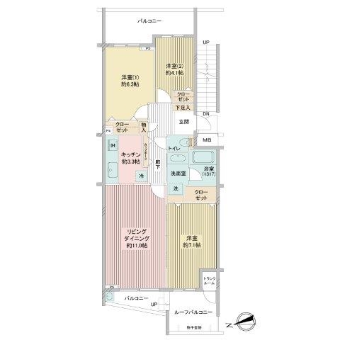 ヴィルヌーブガーデンズ綾瀬の間取図