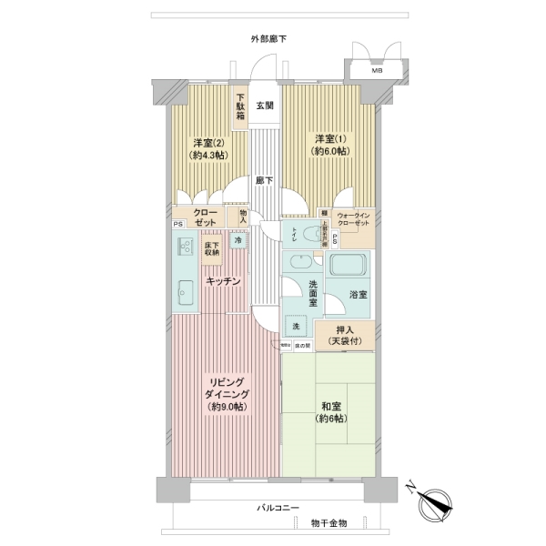 東急ドエル・アルス川口五丁目弐番館の間取図