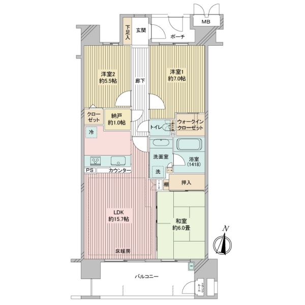 エンゼル茅ヶ崎テラスの間取図