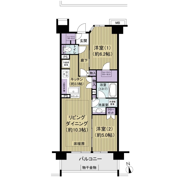 メイツ浮間舟渡の間取図