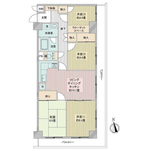 エンゼルハイム鶴見第１０の間取図