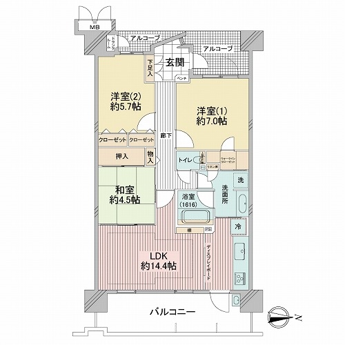 レスタージュ伊丹の間取図
