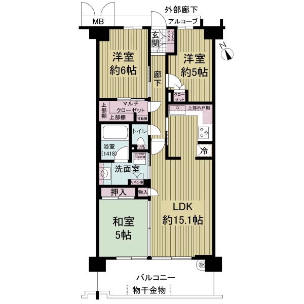 ファインシティ甲子園ノースレジデンスの間取図