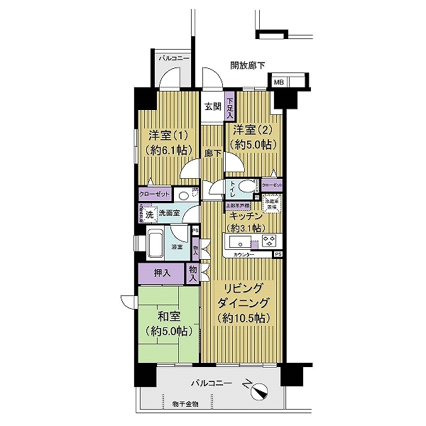 レーベンハイム北千住ウェルトゥーナの間取図