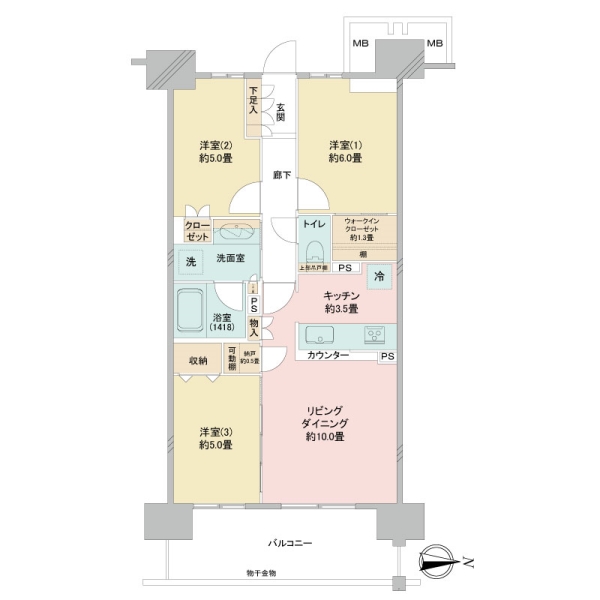 ウエリス浦和美園サウステラスの間取図