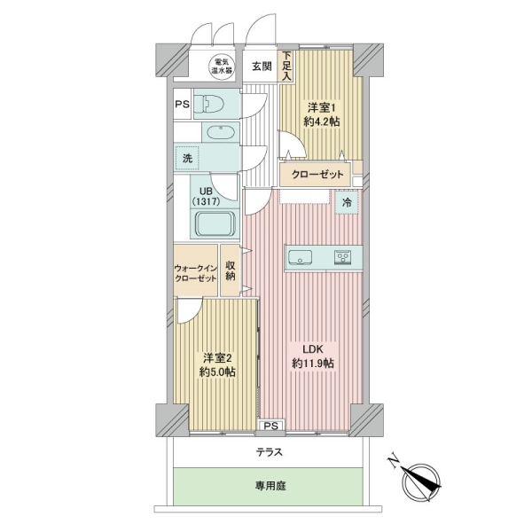 日商岩井日本橋浜町マンションの間取図