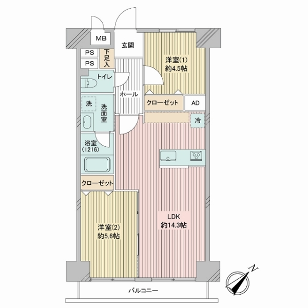 南阿佐谷ハイツの間取図