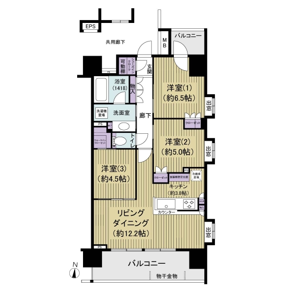 ガーデングラス亀戸の間取図