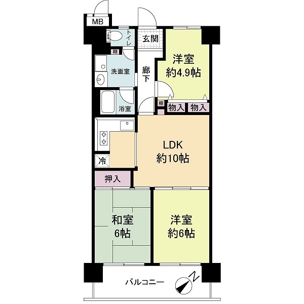 コスモシティ森林公園参番館の間取図